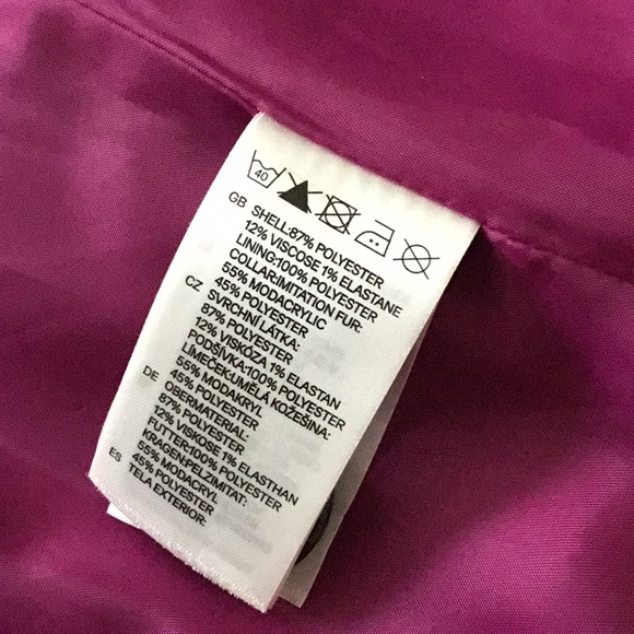 H&M fuchsia pink pea coat jacket - Picture 8 of 11